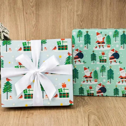 LaRibbons 30" x 10' Christmas Holiday Reversible Gift Wrap Kit | Winter Friends LaRibbons and Crafts
