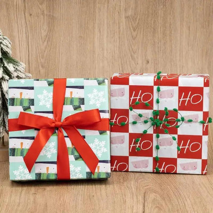 LaRibbons 30" x 10' Christmas Holiday Reversible Gift Wrap Kit | Winter Friends LaRibbons and Crafts