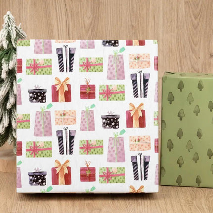 30" x 10' Holiday Reversible Wrapping Paper Bundle (4-pack) | Pretty as a Package LaRibbons and Crafts