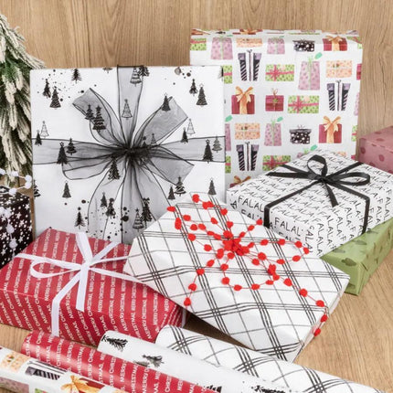 30" x 10' Holiday Reversible Wrapping Paper Bundle (4-pack) | Pretty as a Package LaRibbons and Crafts