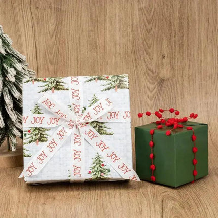 30" x 10' Holiday Giftwrap Ensemble w/ Star Bow & Tags (4-pack) | Doe a Deer LaRibbons and Crafts