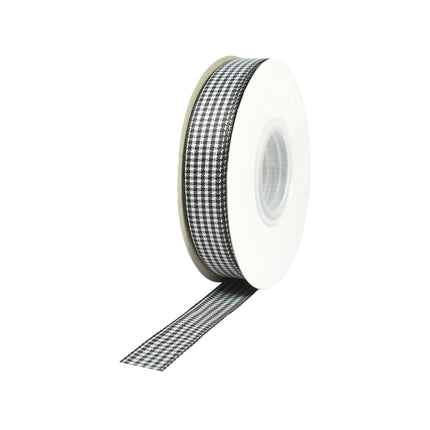 5/8" Micro Gingham Check Black (030)/White (029) 25 Yd Roll LaRibbons and Crafts