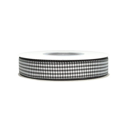 5/8" Micro Gingham Check Black (030)/White (029) 25 Yd Roll LaRibbons and Crafts