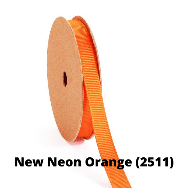 Textured Grosgrain Ribbon | Neon Orange (2511)