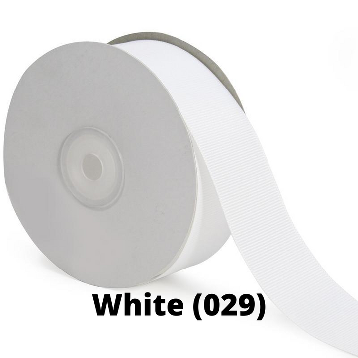 7/8" Textured Grosgrain Ribbon | White (029) | 100 Yard Roll