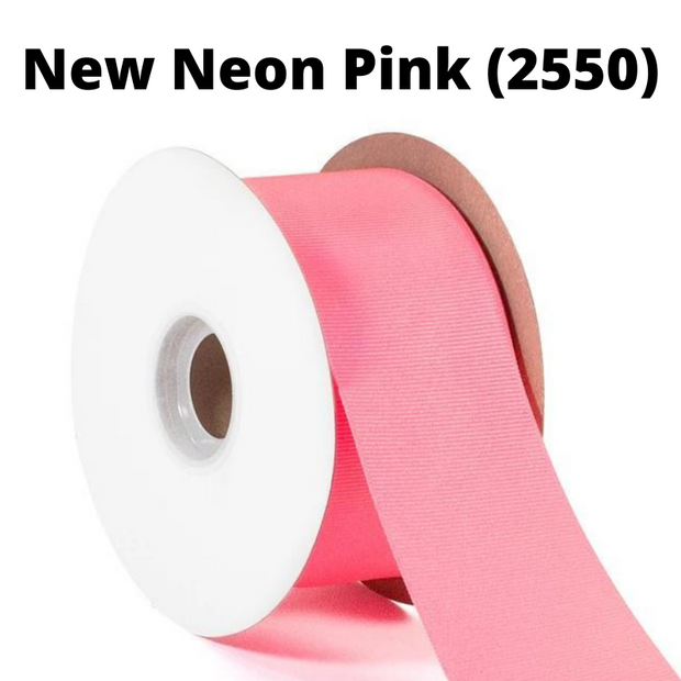 Textured Grosgrain Ribbon | Neon Pink (2550)