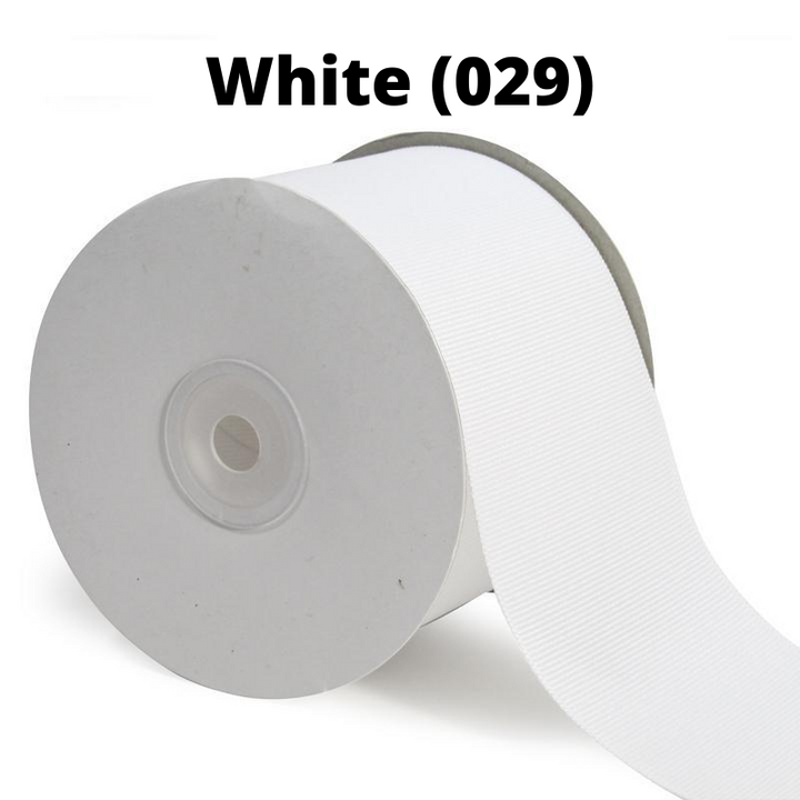 7/8" Textured Grosgrain Ribbon | White (029) | 100 Yard Roll