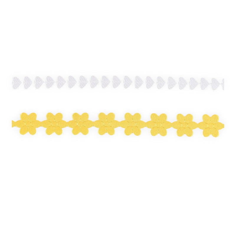 Ultrasonic Cut 1/4" White Heart/3/4" Yellow Flower Bundle | 20 Yards