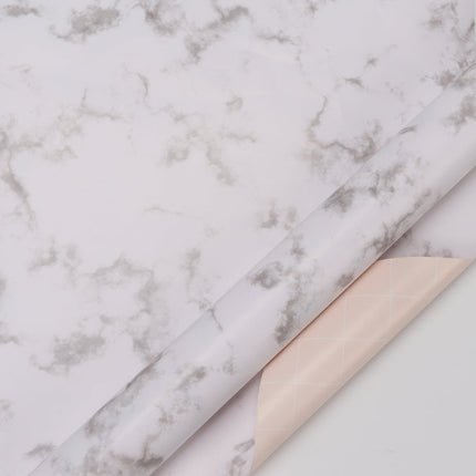 24" x 417' Wrapping Paper Half Ream | White Marble LaRibbons and Crafts