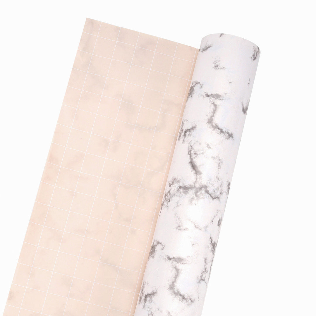 24" x 417' Wrapping Paper Half Ream | White Marble