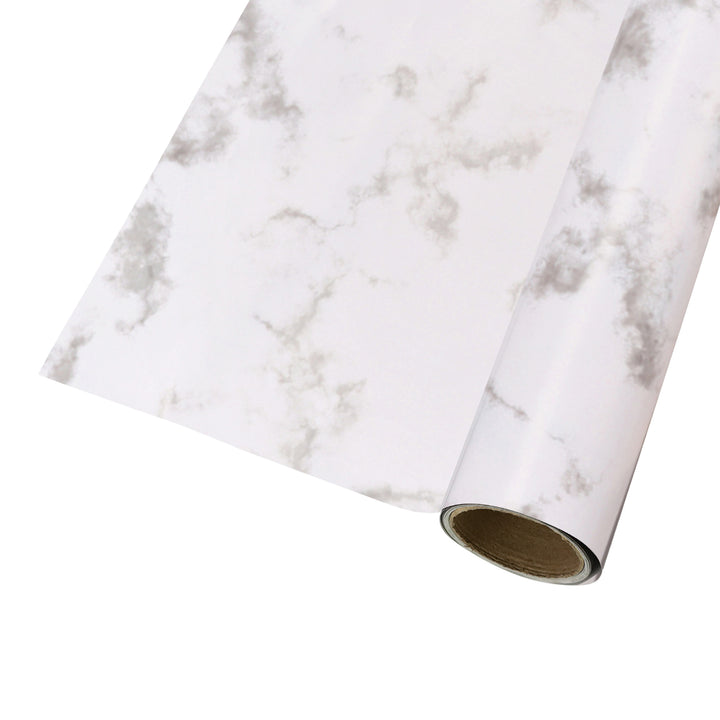 24" x 417' Wrapping Paper Half Ream | White Marble