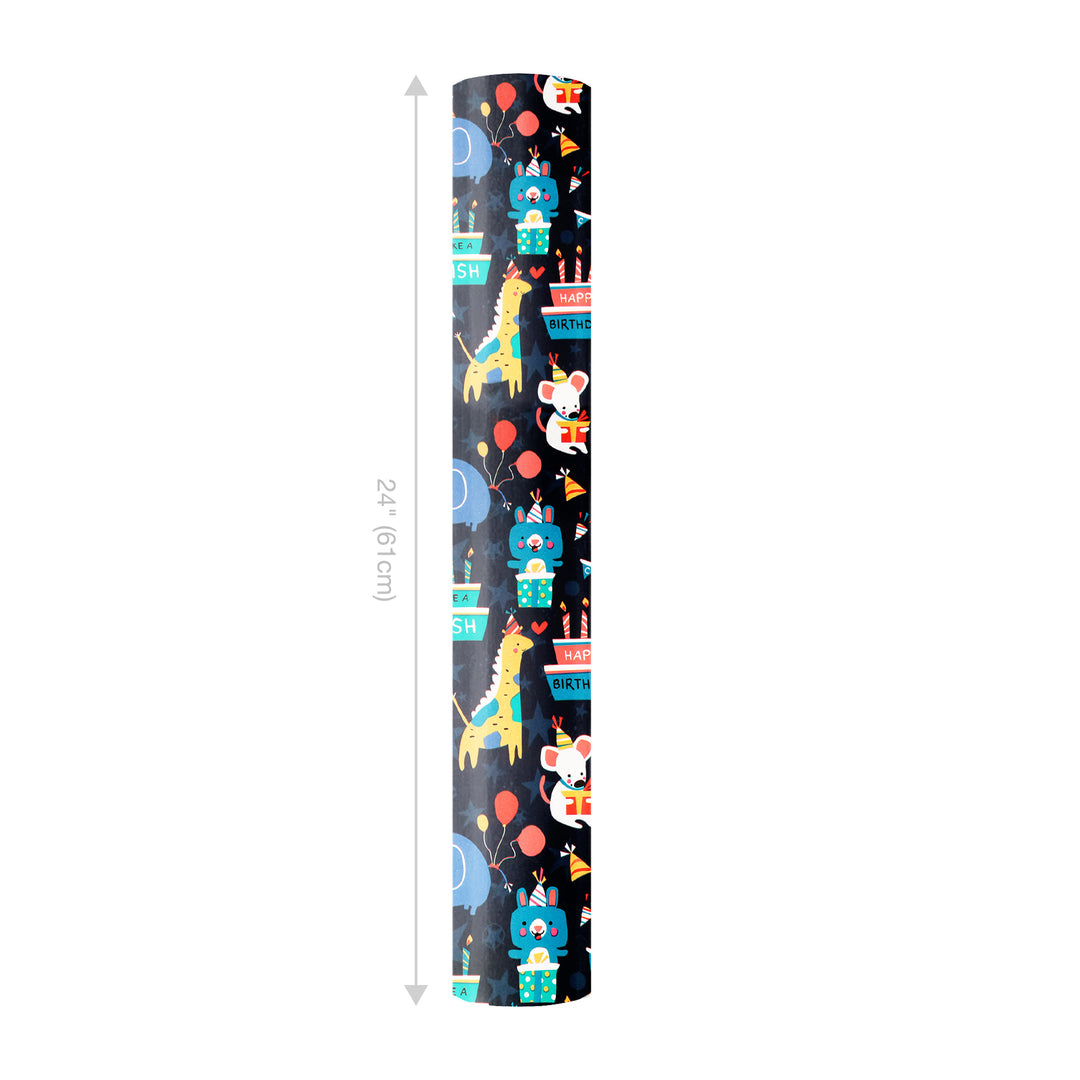 24" x 417' Wrapping Paper Half Ream | Birthday Delight