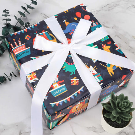 24" x 417' Wrapping Paper Half Ream | Birthday Delight LaRibbons and Crafts