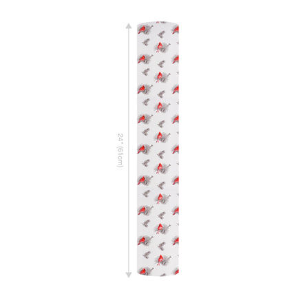 24" x 417' Holiday Wrapping Paper Half Ream | Holiday Cardinal Floral LaRibbons and Crafts