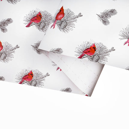24" x 417' Holiday Wrapping Paper Half Ream | Holiday Cardinal Floral LaRibbons and Crafts