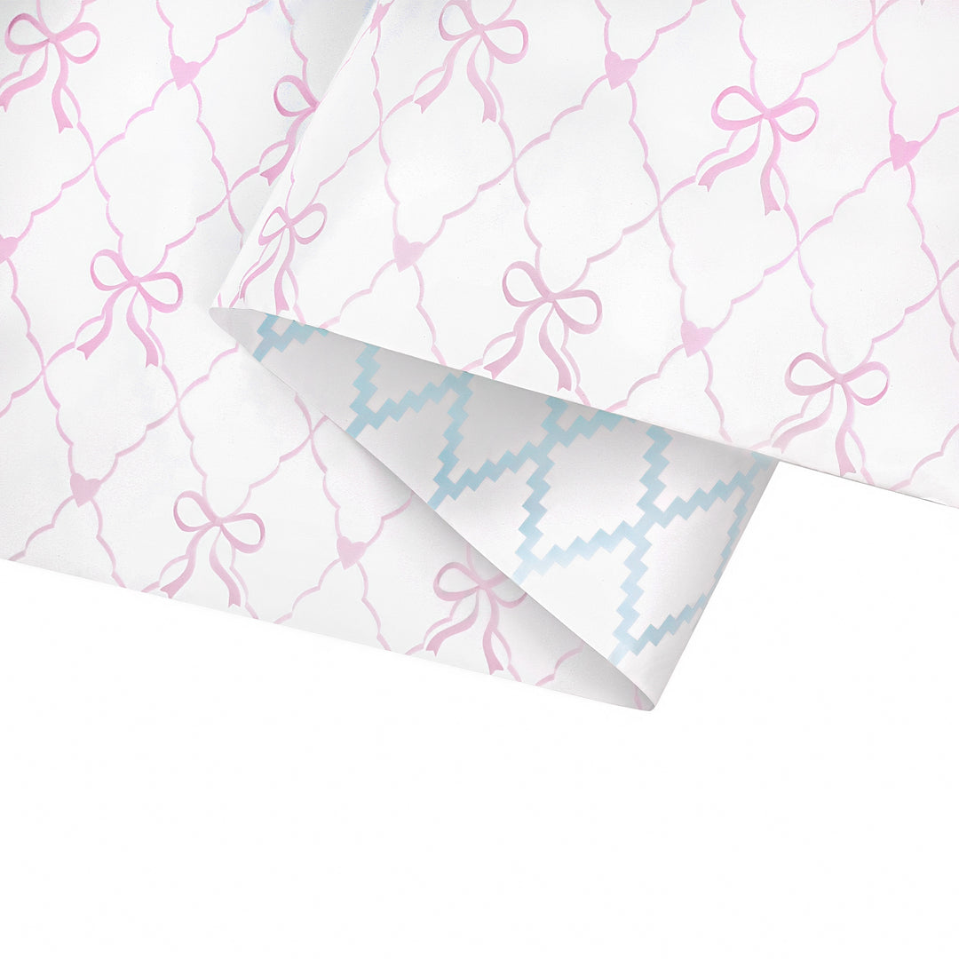 24" x 417’ Reversible Wrapping Paper Half Ream | Baby Quilted Diamond and Ric-Rac