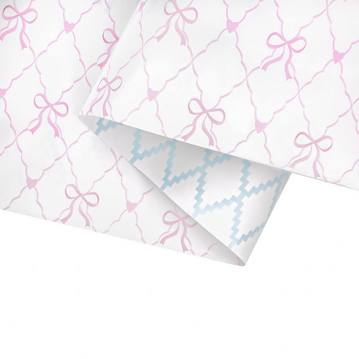 24" x 417’ Reversible Wrapping Paper Half Ream | Baby Quilted Diamond and Ric-Rac