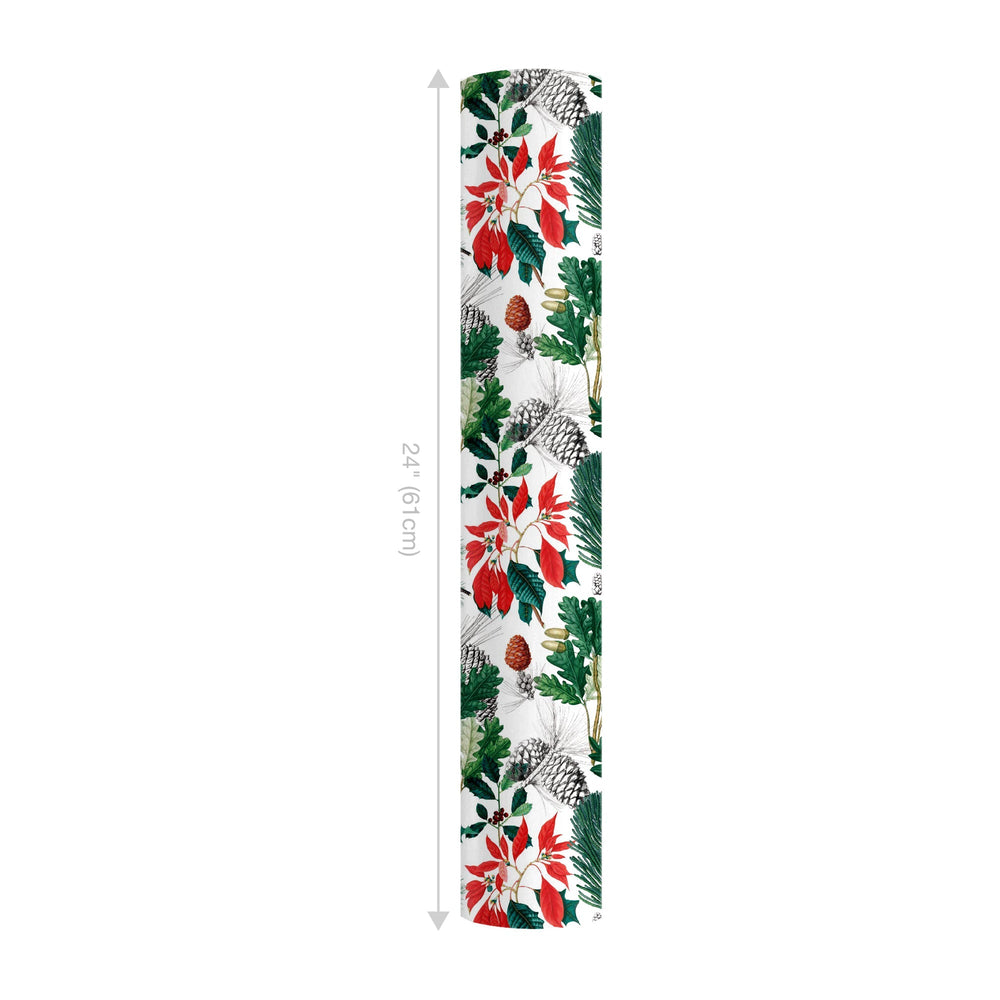 24" x 417' Reversible Holiday Wrapping Paper Half Ream | Holiday Botanical/Green Tone on Tone Diagonal Stripe LaRibbons and Crafts