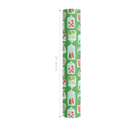24" x 417' Reversible Holiday Wrapping Paper Half Ream | Sweet Treats/Pink and Red Diagonal Stripes LaRibbons and Crafts