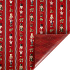 Premium metallic double-sided gift wrap, 24-inch half ream, vintage nutcracker stripe and red gold argyle reversible designs