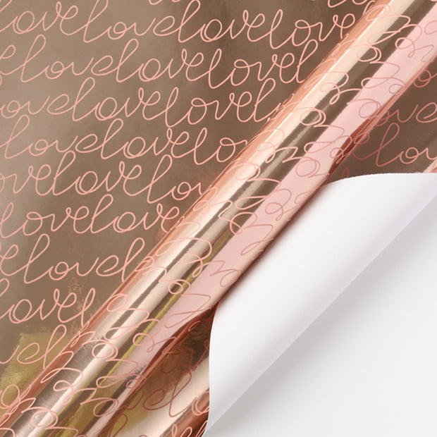 24" x 417' Wrapping Paper Half Ream | Metallic Love Print