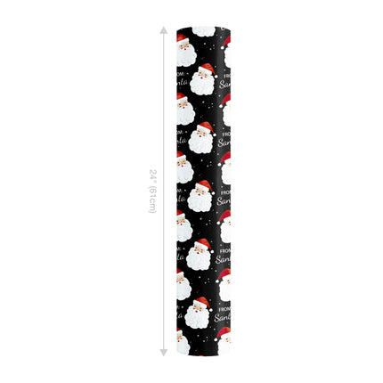 24" x 417' Reversible Holiday Wrapping Paper Half Ream | "From Santa/Merry Christmas" LaRibbons and Crafts