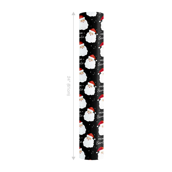 24" x 417' Reversible Holiday Wrapping Paper Half Ream | "From Santa/Merry Christmas"