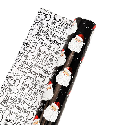 24" x 417' Reversible Holiday Wrapping Paper Half Ream | "From Santa/Merry Christmas" LaRibbons and Crafts
