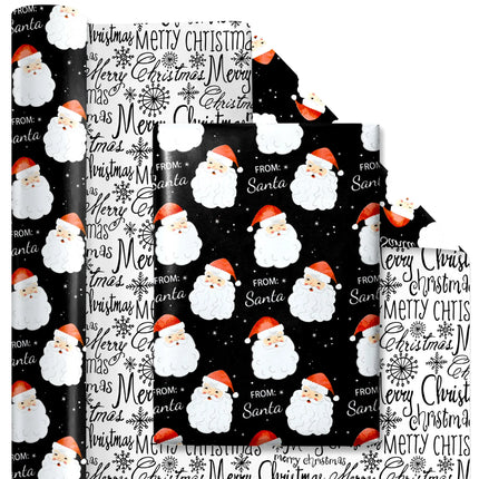 24" x 417' Reversible Holiday Wrapping Paper Half Ream | "From Santa/Merry Christmas" LaRibbons and Crafts
