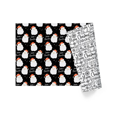 24" x 417' Reversible Holiday Wrapping Paper Half Ream | "From Santa/Merry Christmas" LaRibbons and Crafts