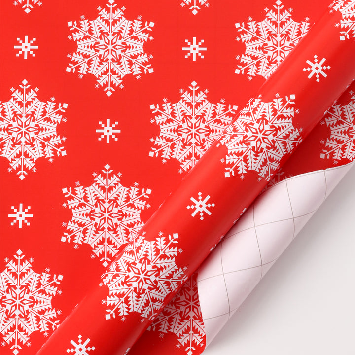 30" x 10' Holiday Wrapping Paper | Red Snowflake - 20% OFF & BUY ONE GET ONE FREE