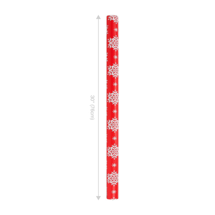 30" x 10' Holiday Wrapping Paper | Red Snowflake - 20% OFF & BUY ONE GET ONE FREE