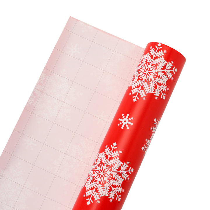 30" x 10' Holiday Wrapping Paper | Red Snowflake - 20% OFF & BUY ONE GET ONE FREE