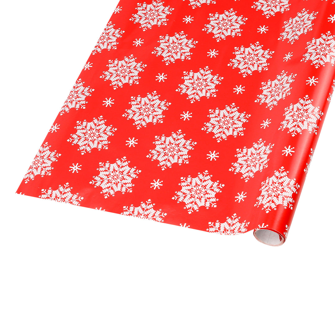 30" x 10' Holiday Wrapping Paper | Red Snowflake - 20% OFF & BUY ONE GET ONE FREE