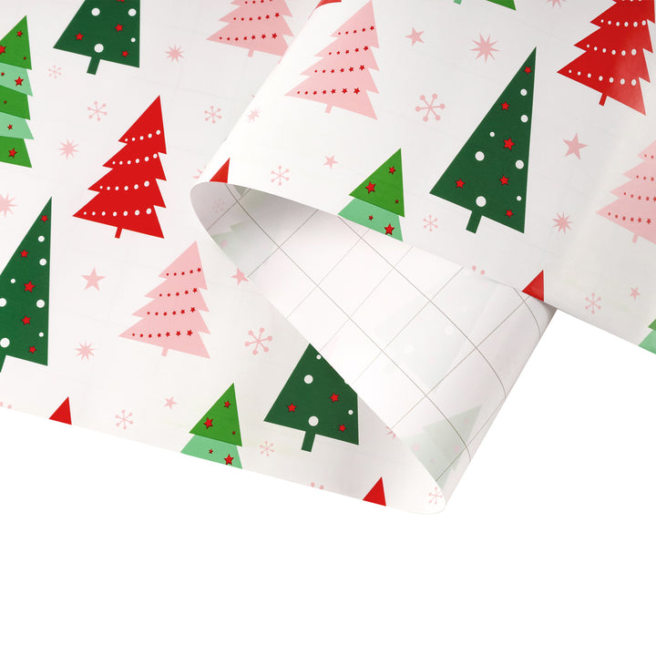 LaRibbons 30" x 10' Christmas Wrapping Paper Bundle (4-pack) | Gnome Pink