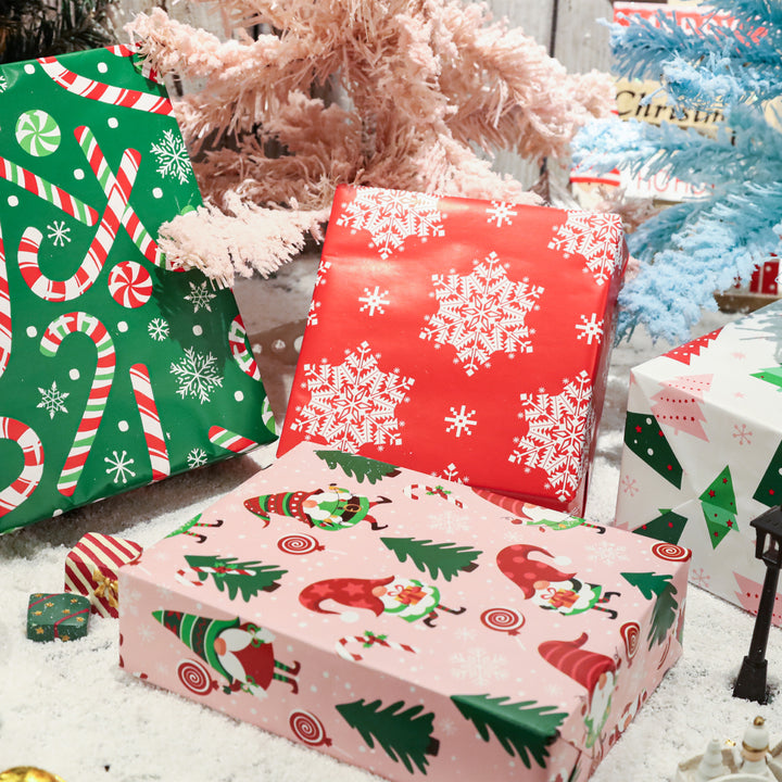 30" x 10' Holiday Wrapping Paper | Red Snowflake - 20% OFF & BUY ONE GET ONE FREE