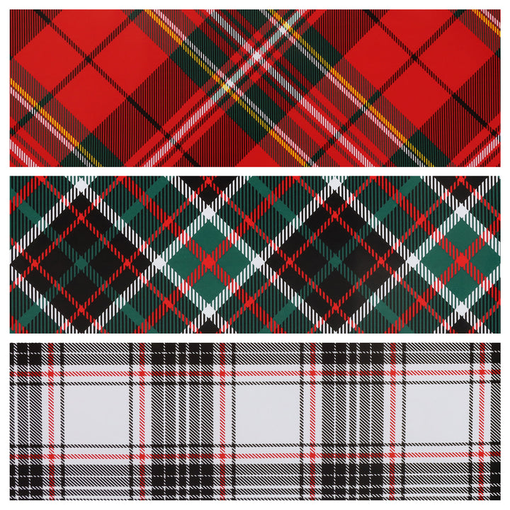 30" x 10' Holiday Wrapping Paper Bundle (3-pack) | Plaid Red/Black