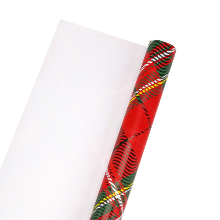 30" x 10' Holiday Wrapping Paper | Red Tartan Plaid