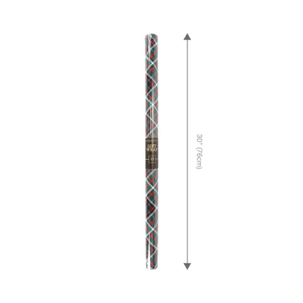 30" x 10' Holiday Wrapping Paper | Green Bias Plaid LaRibbons and Crafts