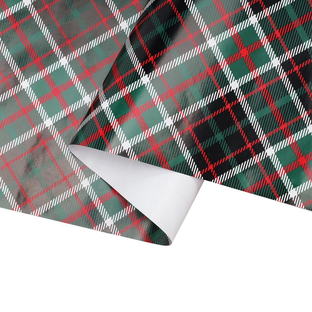 30" x 10' Holiday Wrapping Paper Bundle (3-pack) | Plaid Red/Black