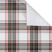 30" x 10' Holiday Wrapping Paper | White/Black Plaid