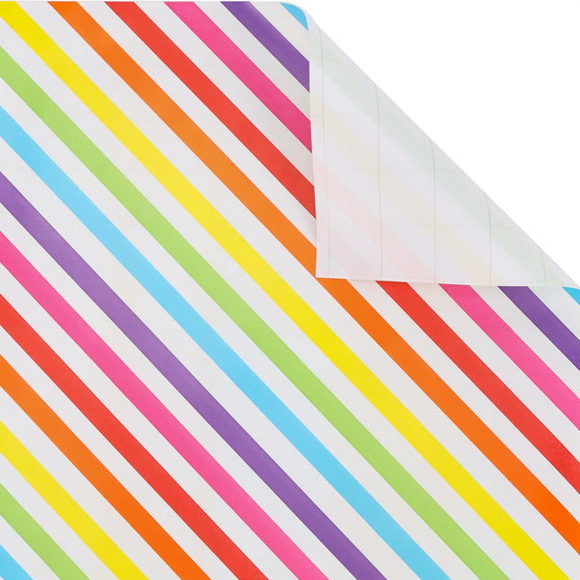 30" x 10' Wrapping Paper |  Diagonal Rainbow Stripe LaRibbons and Crafts