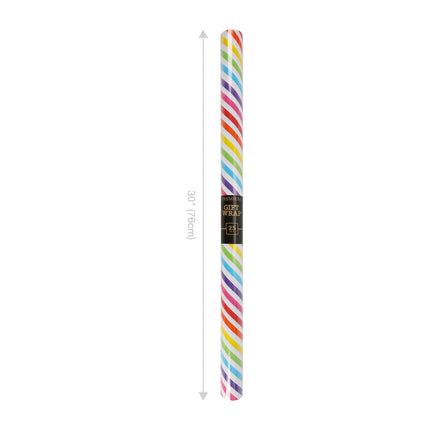 30" x 10' Wrapping Paper |  Diagonal Rainbow Stripe LaRibbons and Crafts