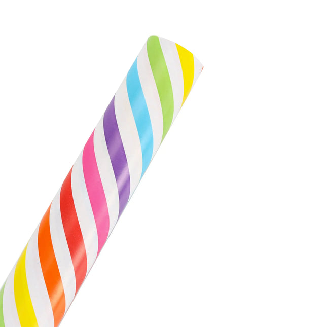 30" x 10' Wrapping Paper |  Diagonal Rainbow Stripe LaRibbons and Crafts