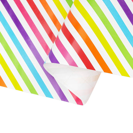 30" x 10' Wrapping Paper |  Diagonal Rainbow Stripe LaRibbons and Crafts