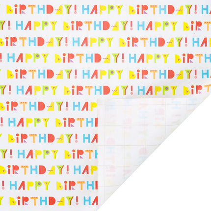 30" x 10' Birthday Wrapping Paper Bundle (3-pack) | Happy Birthday/ Balloons/Stripes LaRibbons and Crafts