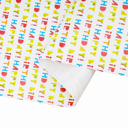 30" x 10' Birthday Wrapping Paper Bundle (3-pack) | Happy Birthday/ Balloons/Stripes LaRibbons and Crafts