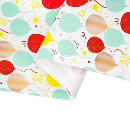 30" x 10' Birthday Wrapping Paper Bundle (3-pack) | Happy Birthday/ Balloons/Stripes LaRibbons and Crafts