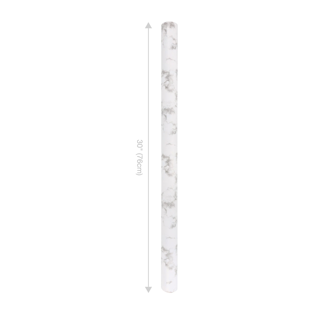 30" x 10' Wrapping Paper | White Marble