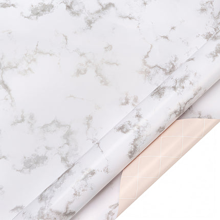 White marble wrapping paper: luxe pattern, elegant for weddings & holiday presents.